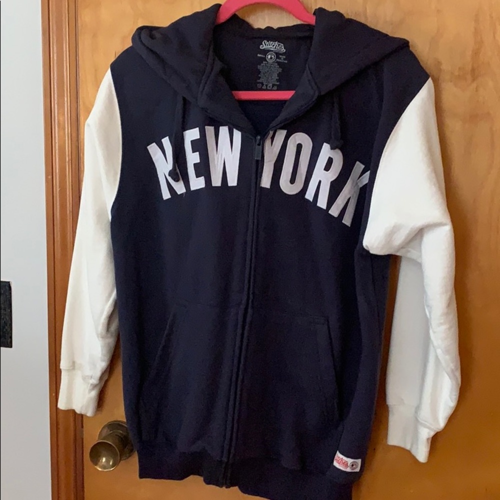 New York Navy & White Zip Hoodie - Unbranded